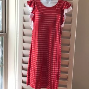 Maison Jules dress w/flutter sleeves, red size S